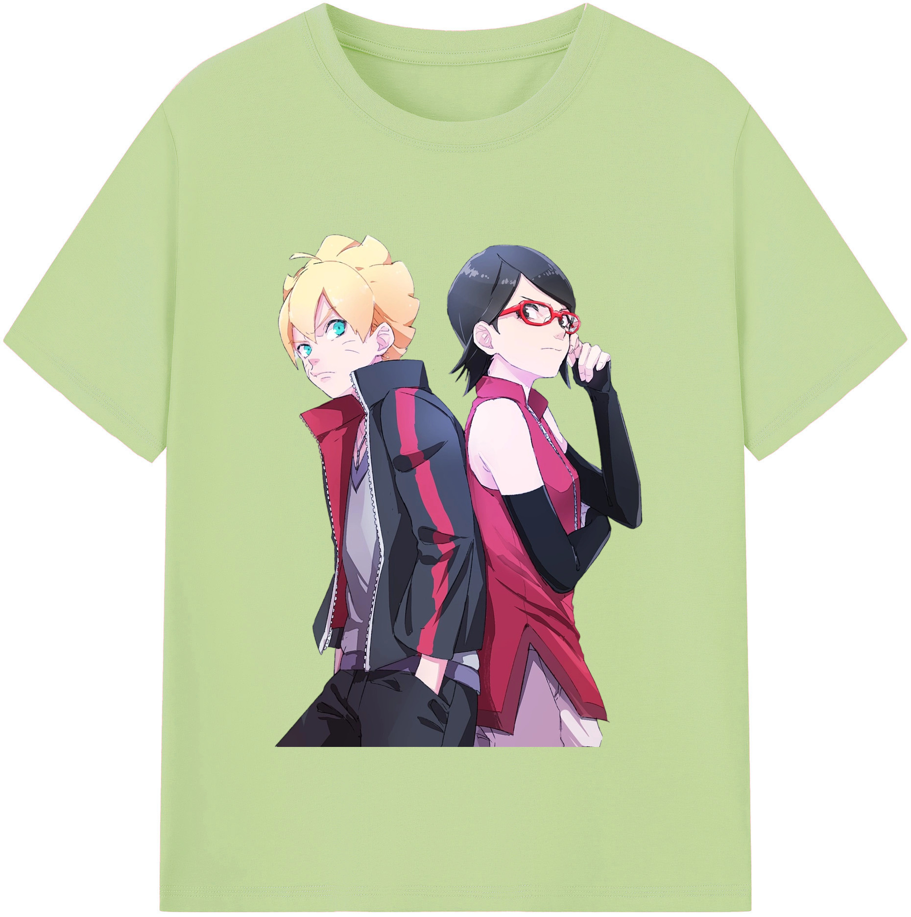 （画像用） NARUTO -ナルト- うちは サラダ Uchiha Sarada 綿100％半袖Tシャツ（フロントプリント）